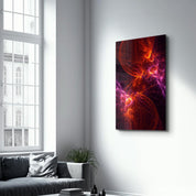 Purple & Red Flames 2 | Glass Wall Art - Artdesigna