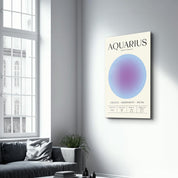 Aquarius - Aura Collection | Zodiac Glass Wall Art - Artdesigna