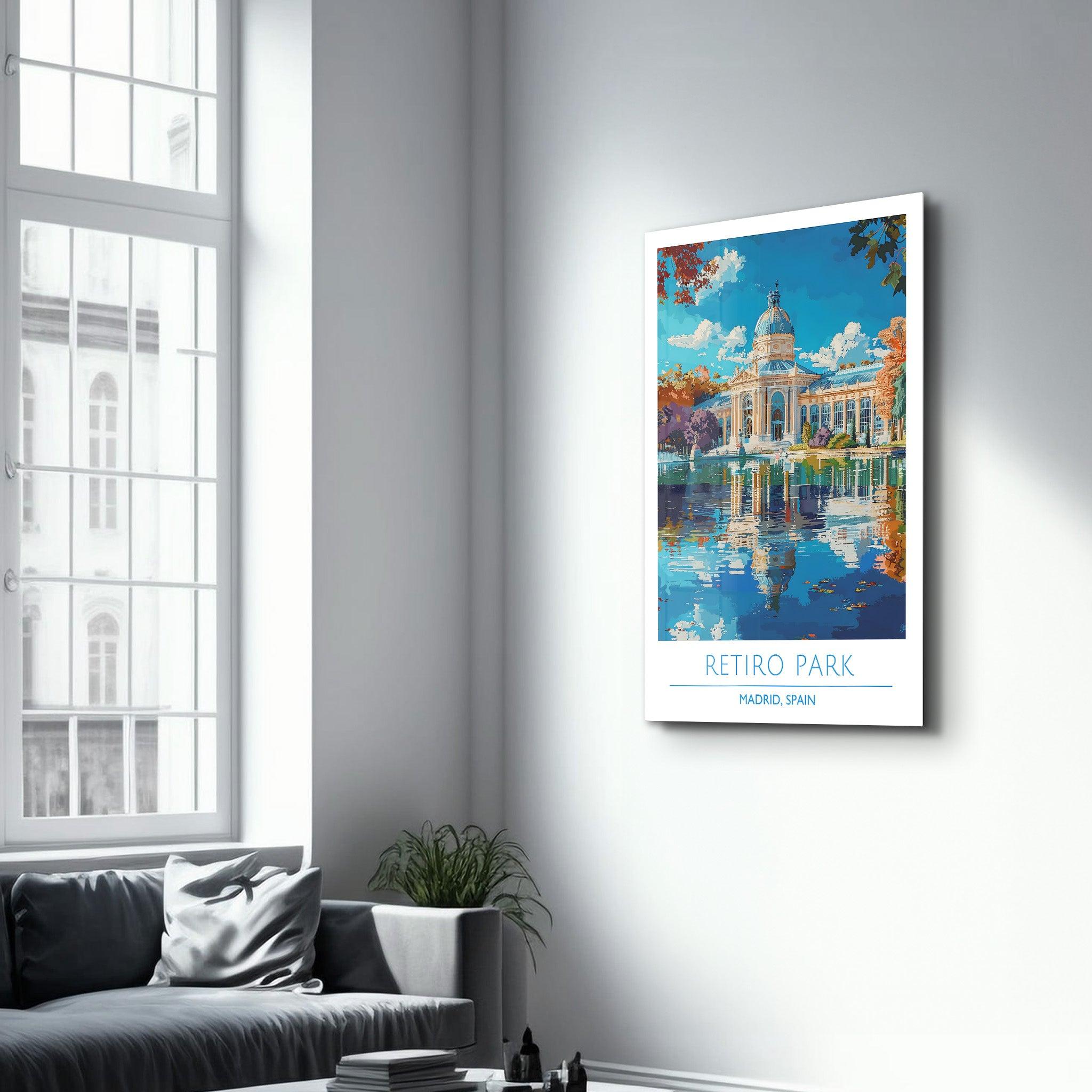 Reitro Park-Madrid Spain-Travel Posters | Glass Wall Art - Artdesigna