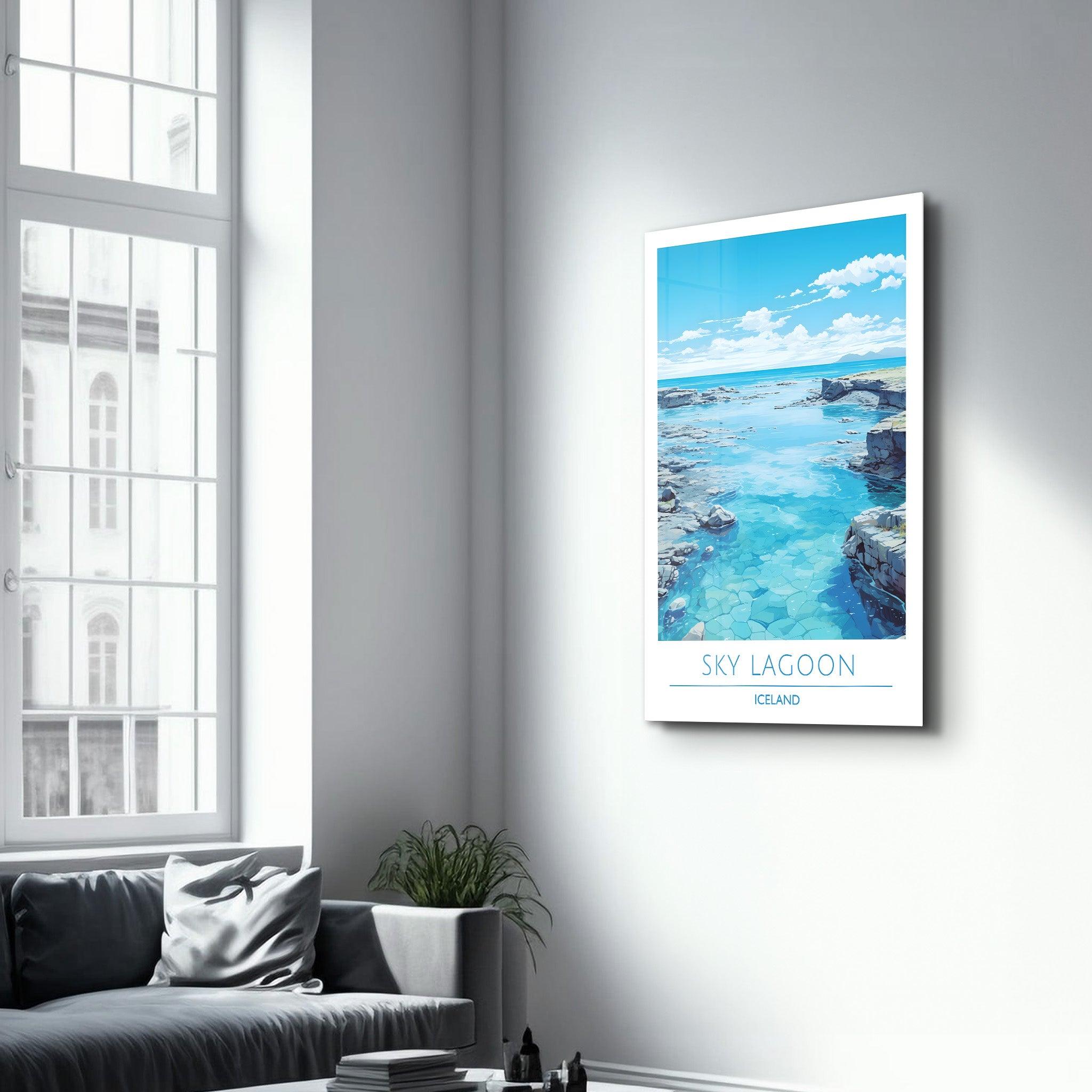 Sky Lagoon Iceland-Travel Posters | Glass Wall Art - Artdesigna