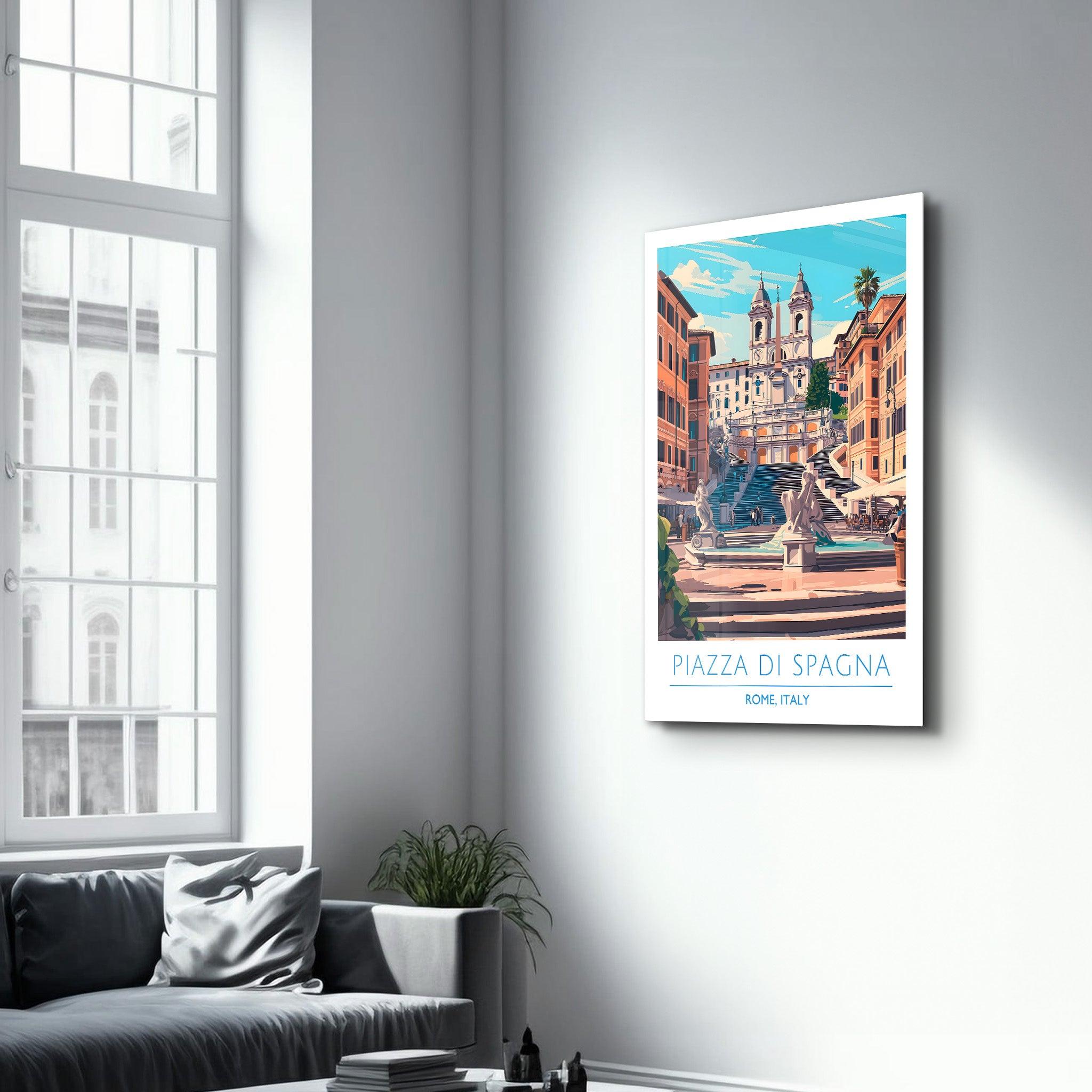 Piazza Di Spagna-Rome Italy-Travel Posters | Glass Wall Art - Artdesigna