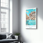 The Trevi Fountain-Rome Italy-Travel Posters | Glass Wall Art - Artdesigna