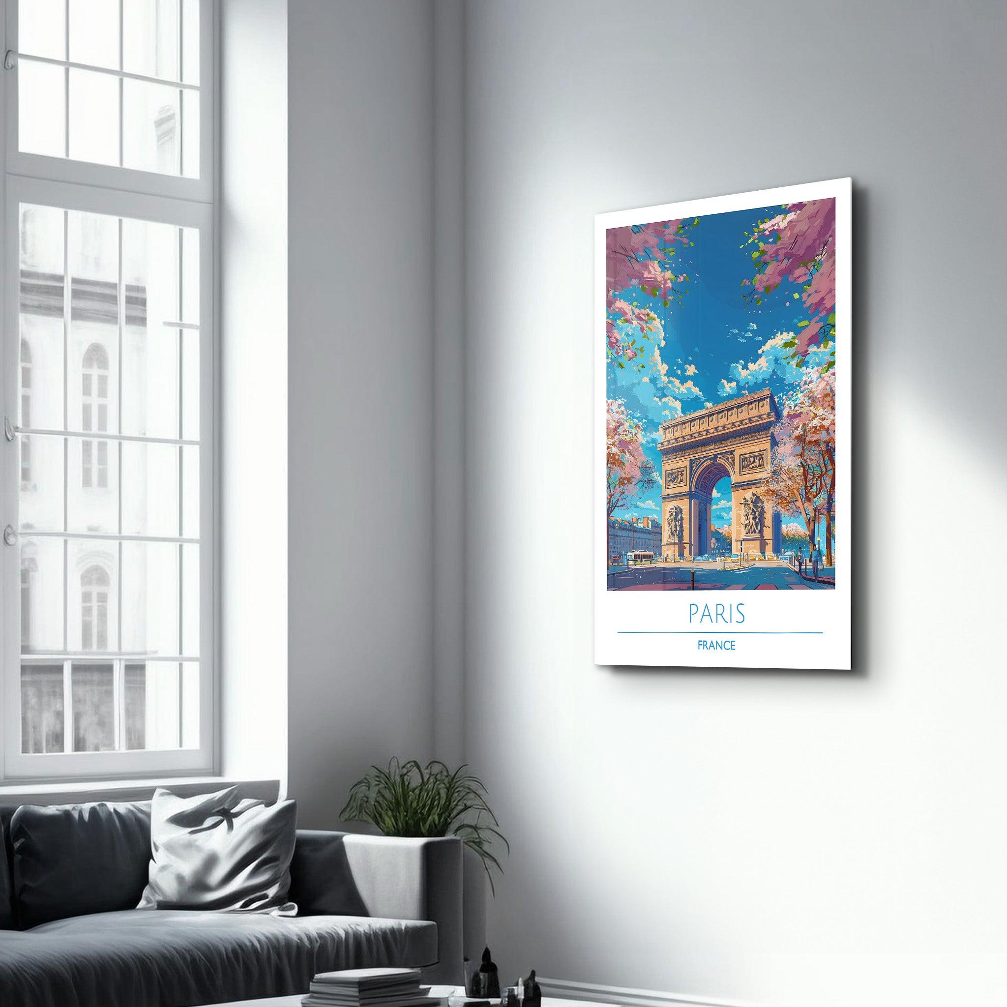 Paris France-Travel Posters | Glass Wall Art - Artdesigna