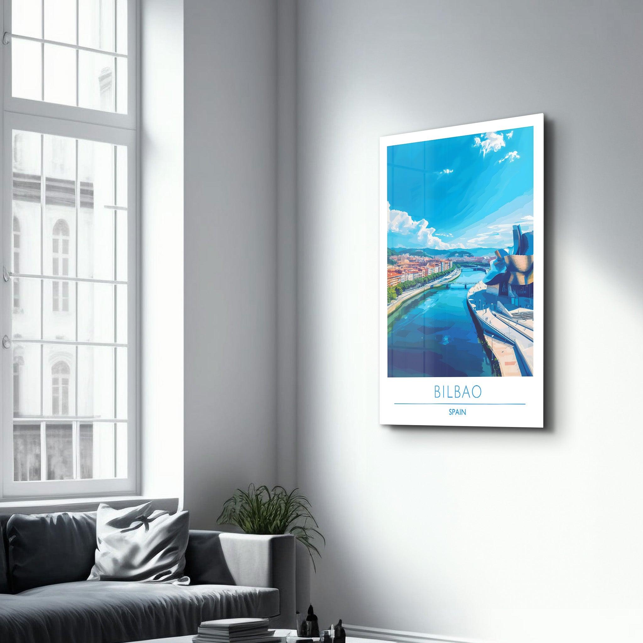 Bilbao Spain 2-Travel Posters | Glass Wall Art - Artdesigna