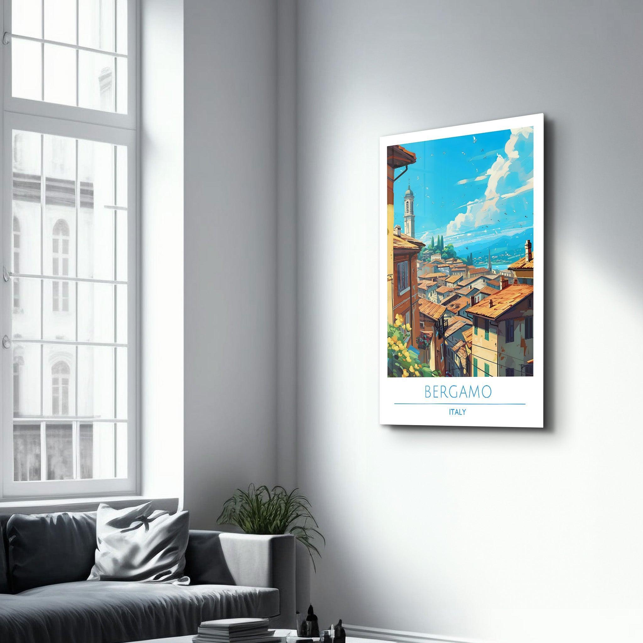 Bergamo Italy-Travel Posters | Glass Wall Art - Artdesigna