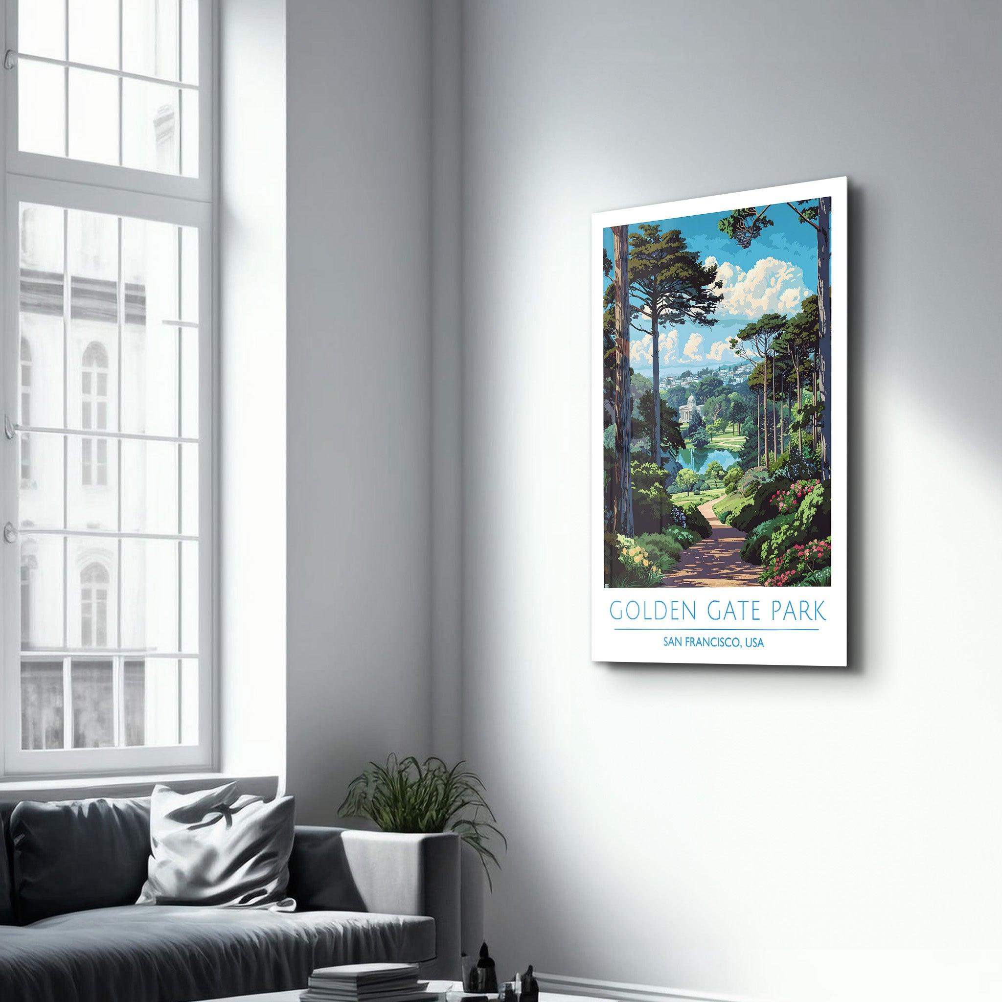 Golden Gate Park 2-San Francisco USA-Travel Posters | Glass Wall Art - Artdesigna