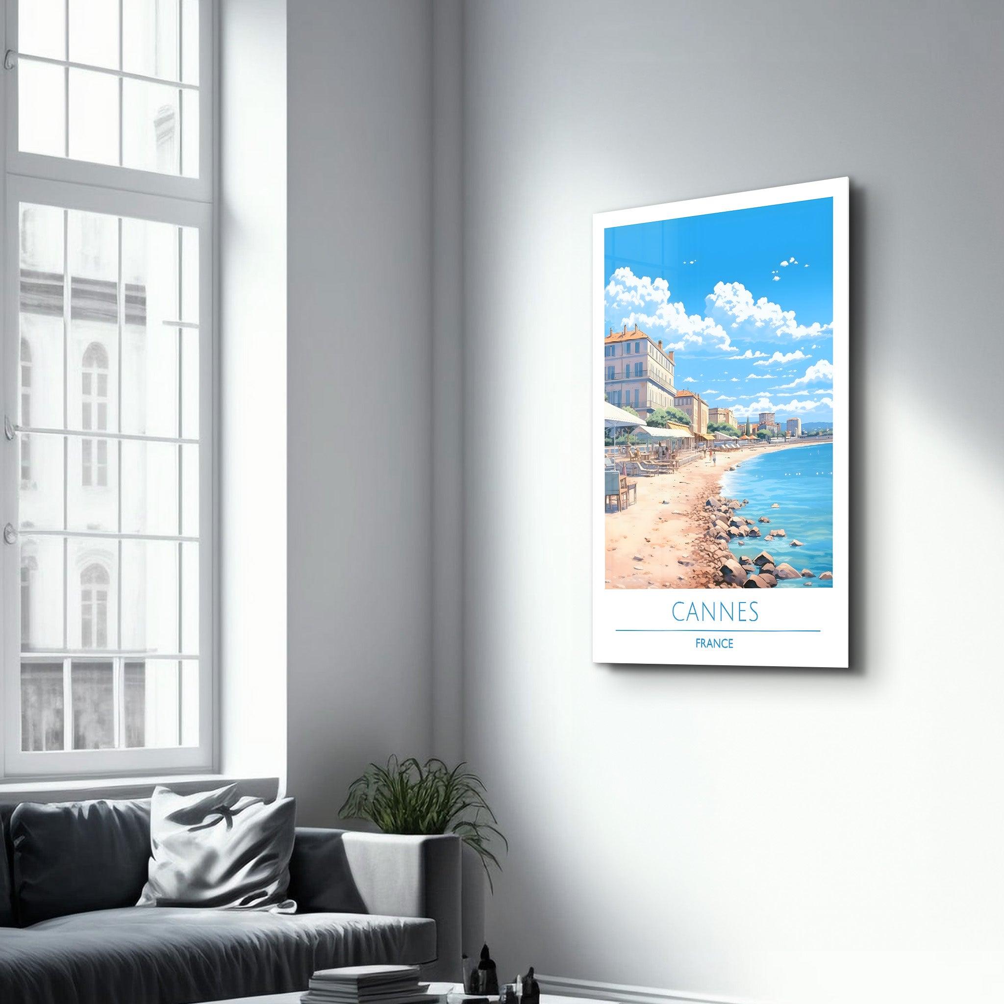 Cannes France 2-Travel Posters | Glass Wall Art - Artdesigna