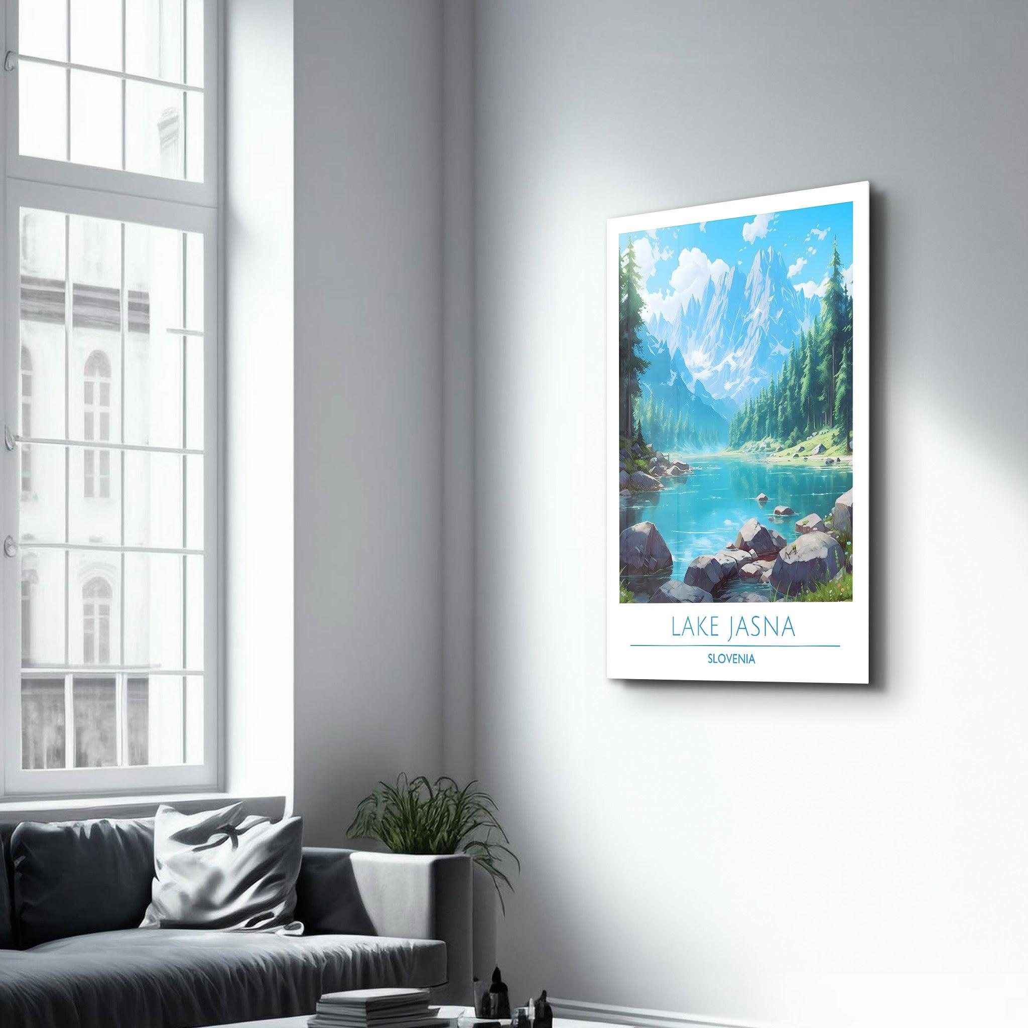 Lake Jasna Slovenia-Travel Posters | Glass Wall Art - Artdesigna