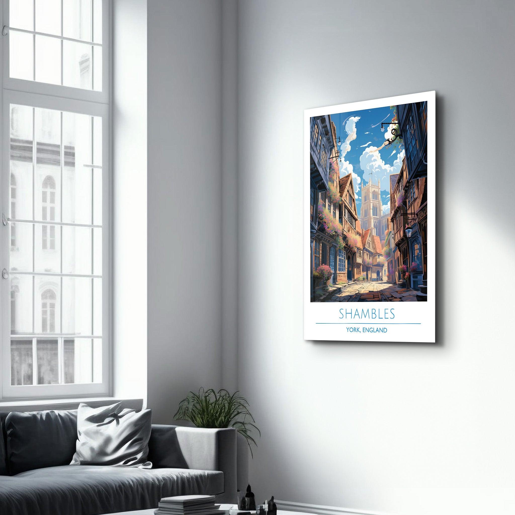 Shambles-York England-Travel Posters | Glass Wall Art - Artdesigna