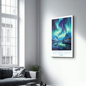 Northern Lights Iceland-Travel Posters | Glass Wall Art - Artdesigna