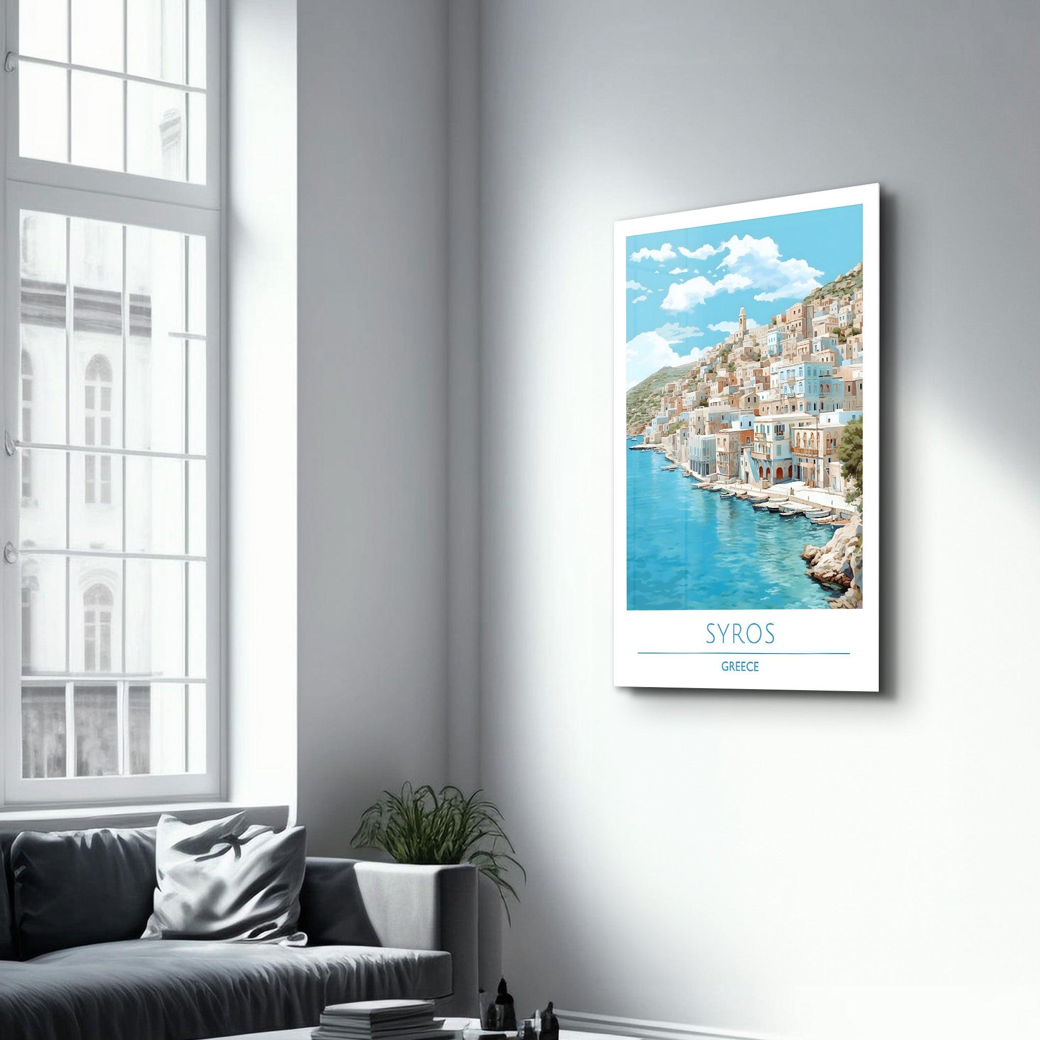 Syros Greece-Travel Posters | Glass Wall Art - Artdesigna