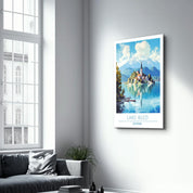 Lake Bled Slovenia-Travel Posters | Glass Wall Art - Artdesigna