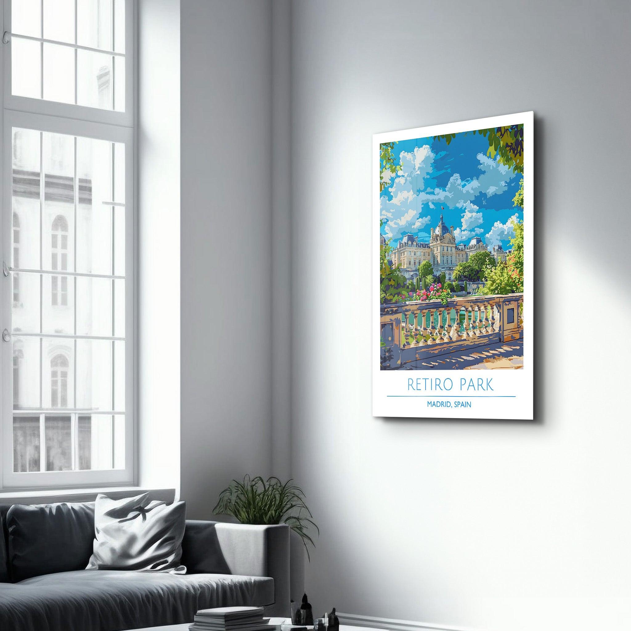 Retiro Park 2-Madrid Spain-Travel Posters | Glass Wall Art - Artdesigna