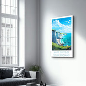 White Cliffs of Dover England-Travel Posters | Glass Wall Art - Artdesigna