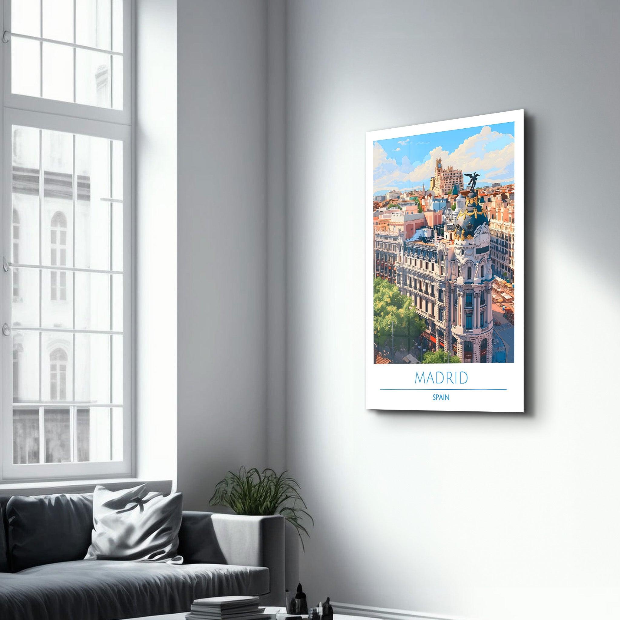 Madrid Spain-Travel Posters | Glass Wall Art - Artdesigna