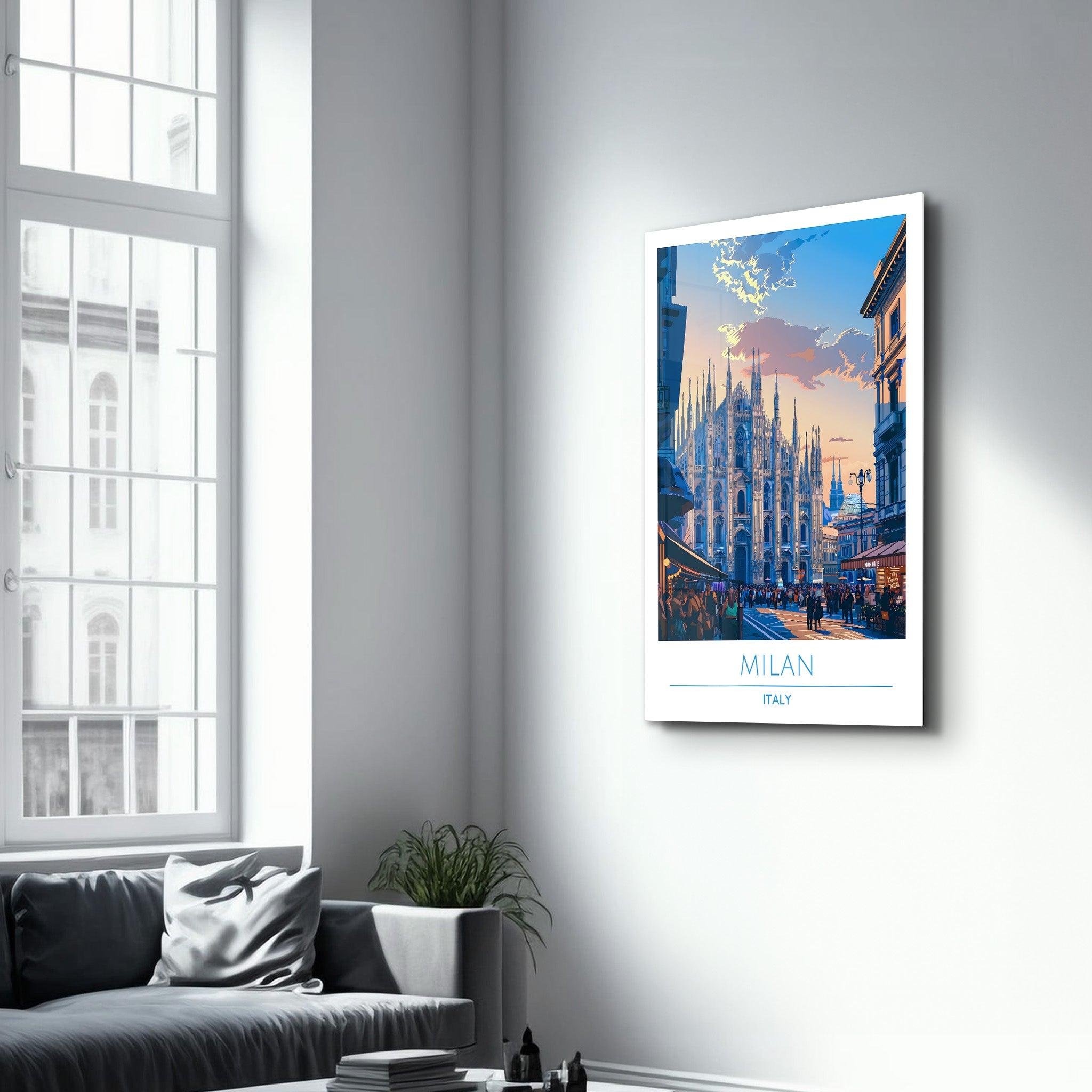 Milan Italy-Travel Posters | Glass Wall Art - Artdesigna