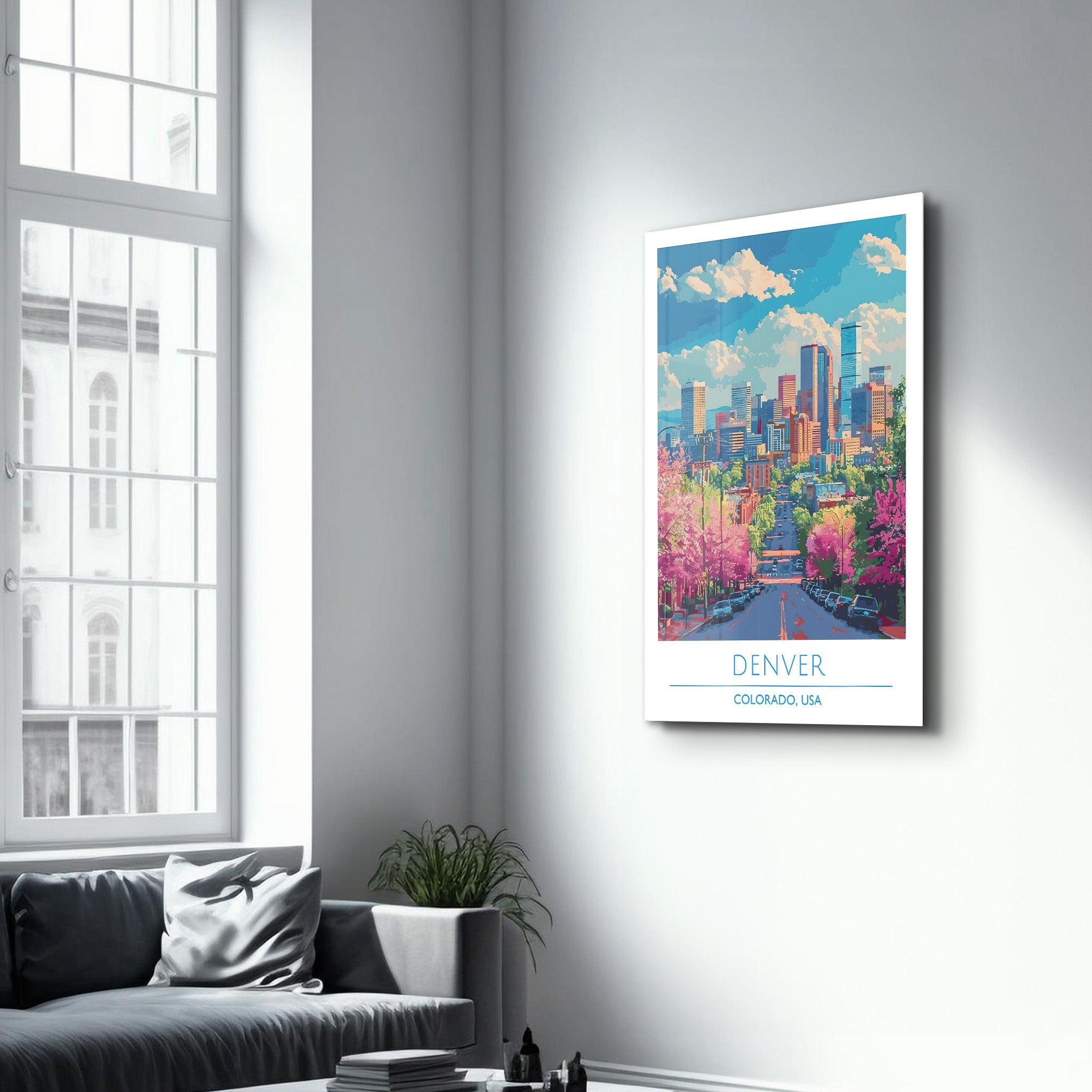 Colorado Denver-USA-Travel Posters | Glass Wall Art - Artdesigna