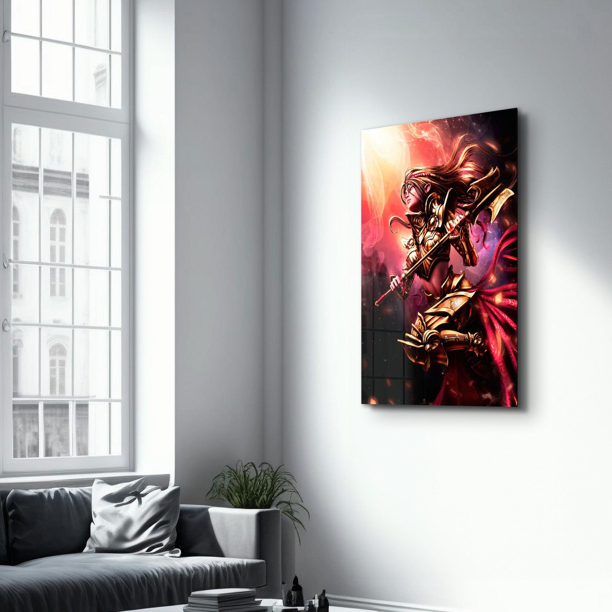 The Warrior | Glass Wall Art - Artdesigna