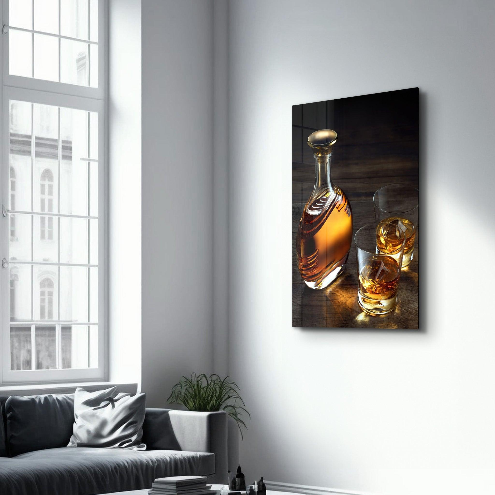 The Whiskey | Glass Wall Art - Artdesigna