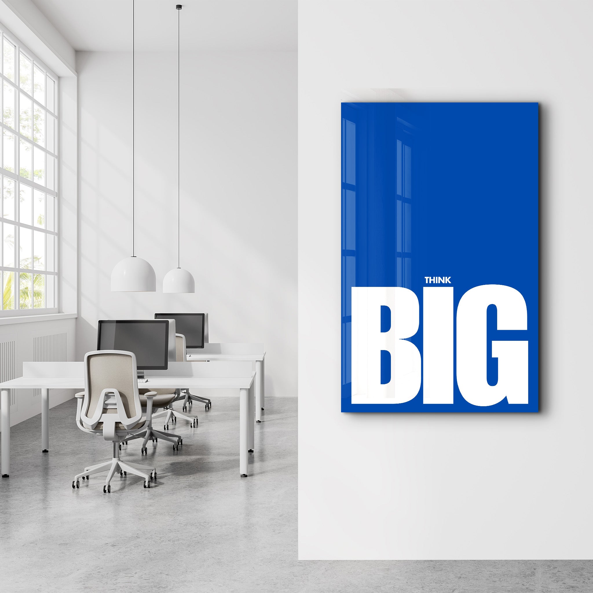 Think BIG | Motivational Glass Wall Art - Artdesigna