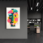 Abstract Colorful Face V1 | Glass Wall Art - Artdesigna