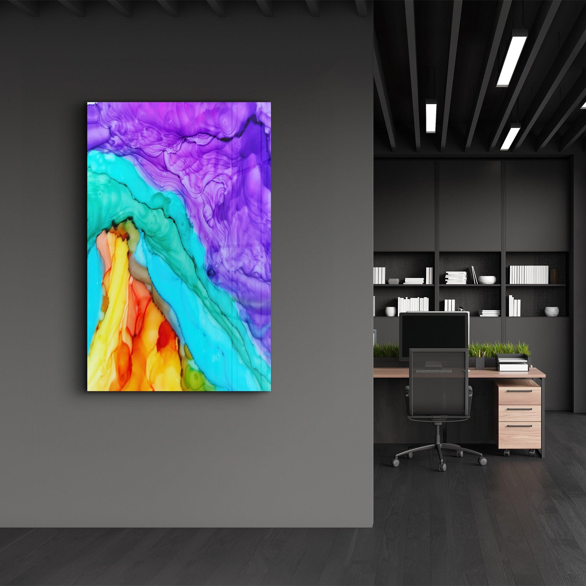 Colorful Marble | Glass Wall Art - Artdesigna