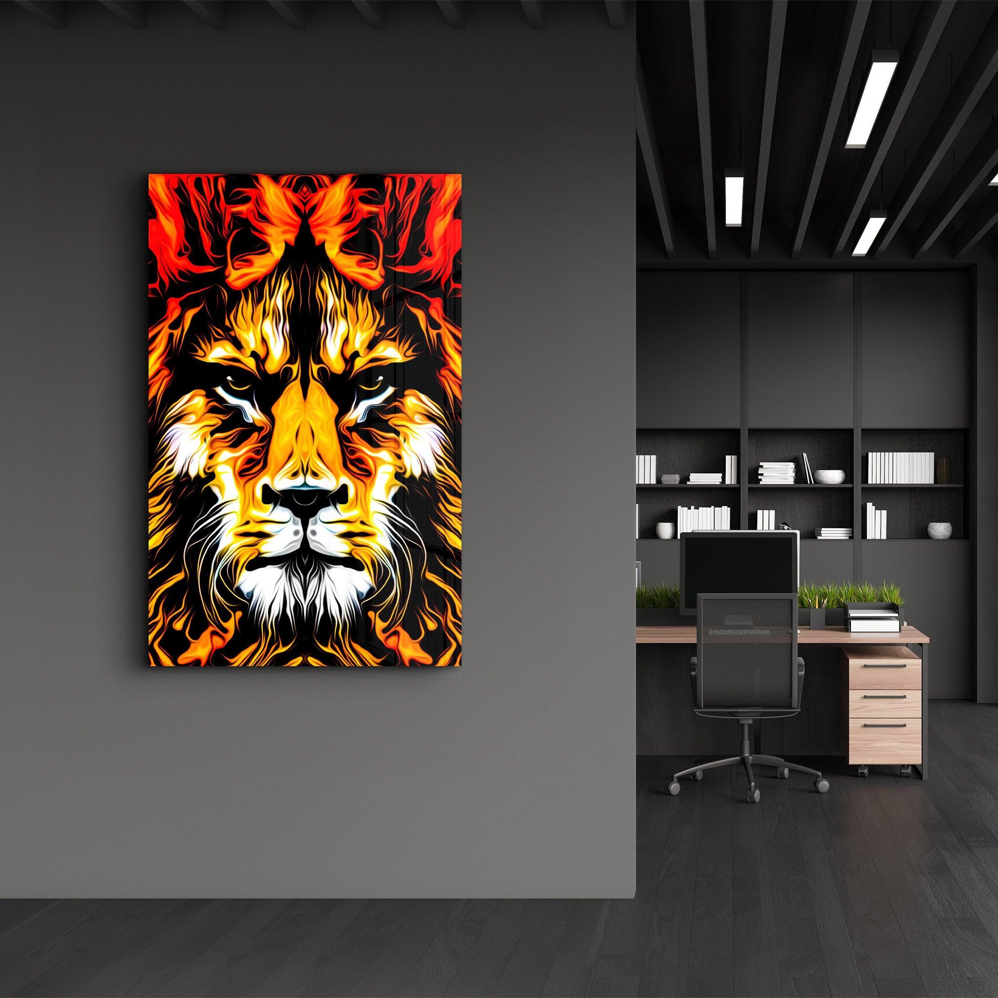 The Big Cat | Glass Wall Art - Artdesigna