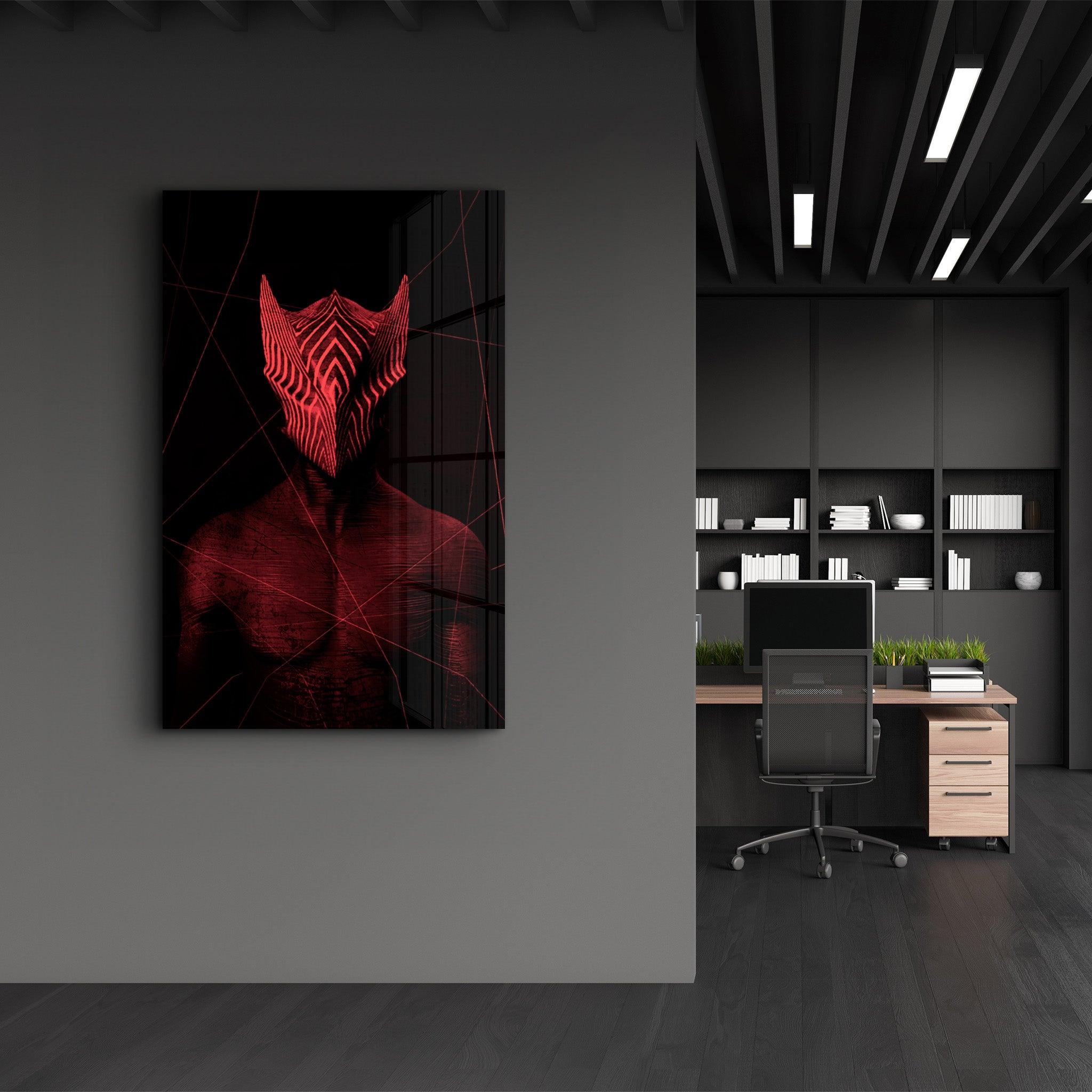 Abstract Masked Man V2 | Glass Wall Art - Artdesigna