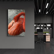 Flamingo V3 | Glass Wall Art - Artdesigna