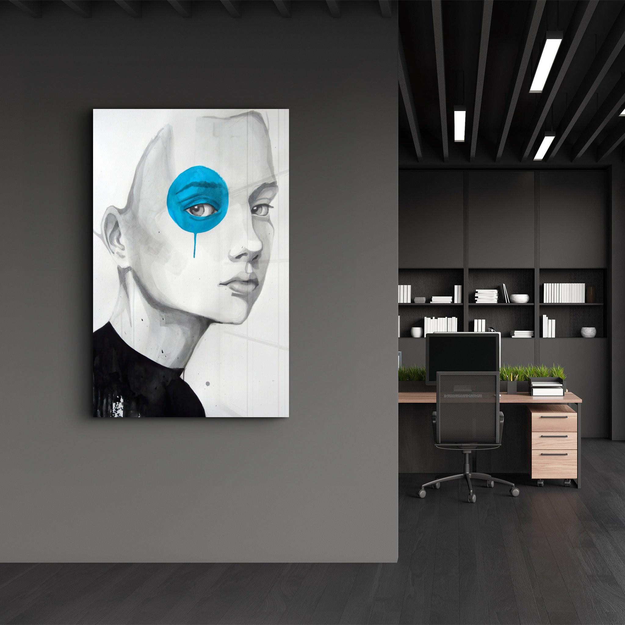 Blue Eye | Glass Wall Art - Artdesigna