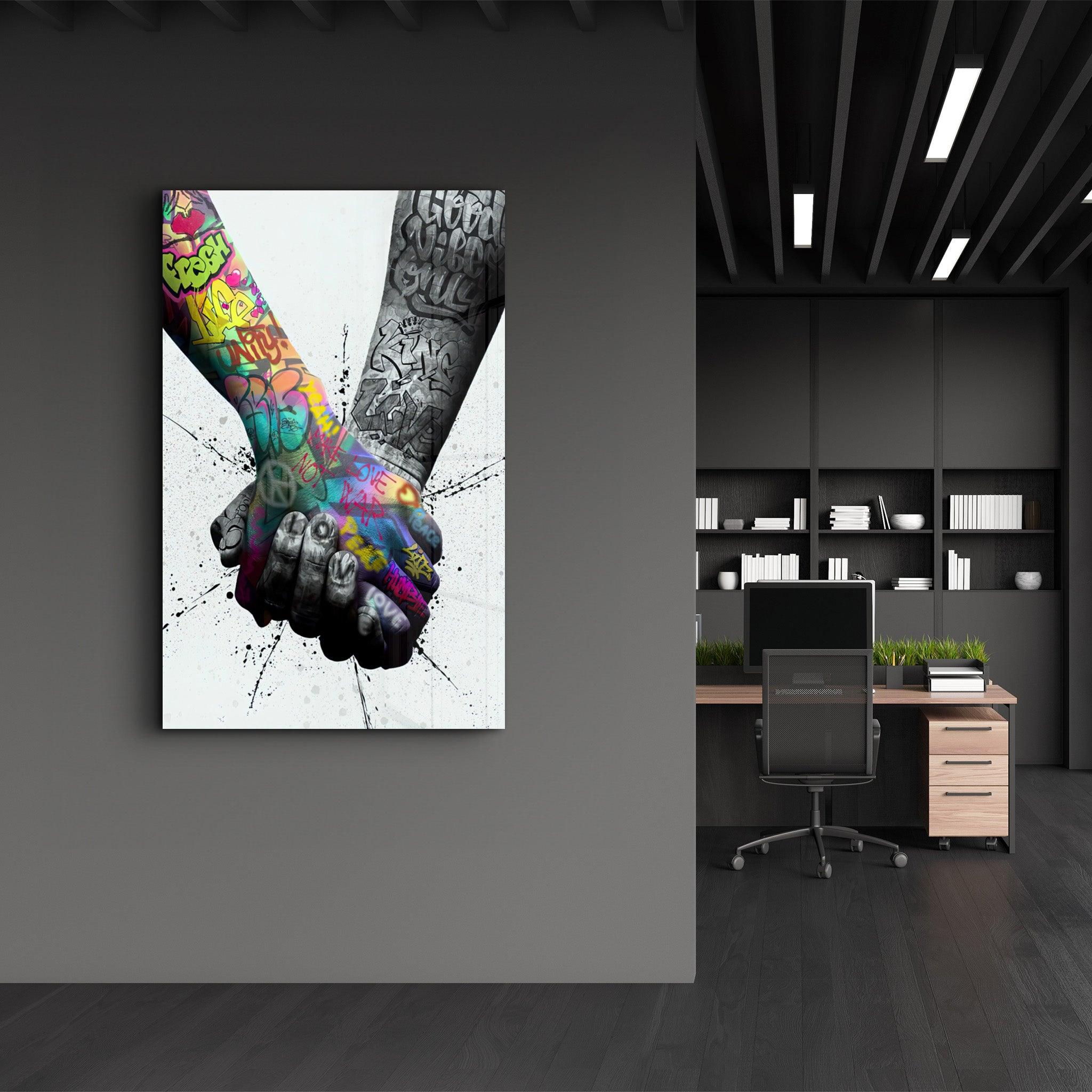 Handhold | Glass Wall Art - Artdesigna