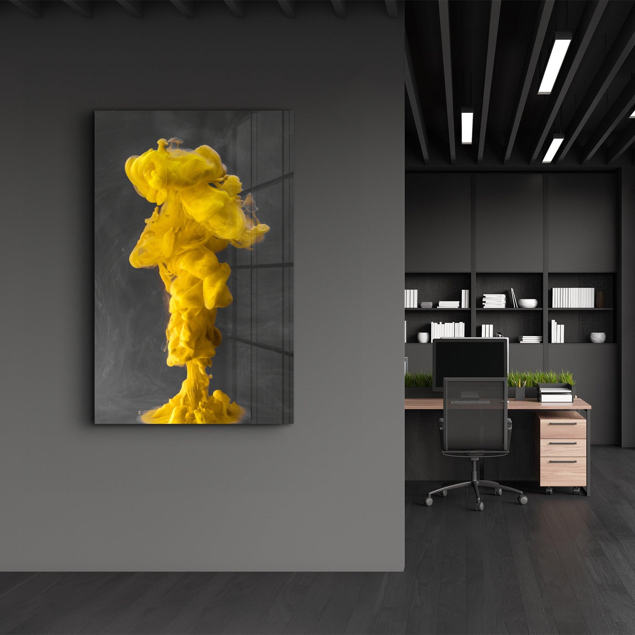 Yellow Fog | Glass Wall Art - Artdesigna