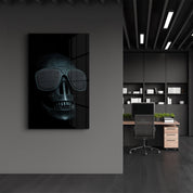 Black Skull | Glass Wall Art - Artdesigna