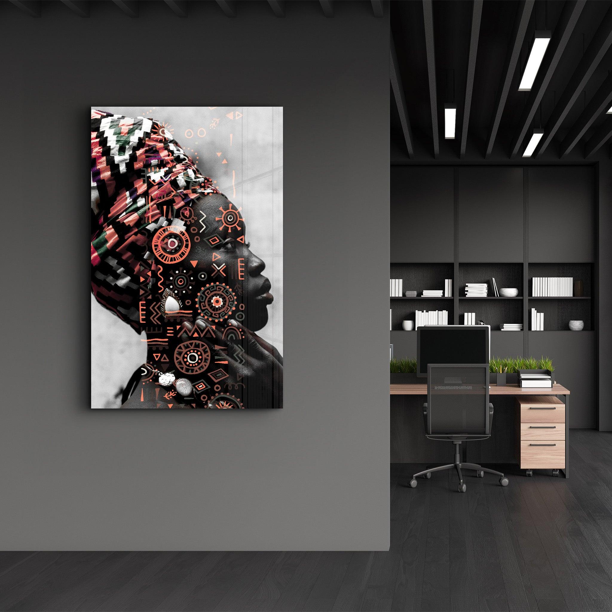 African Queen | Glass Wall Art - Artdesigna