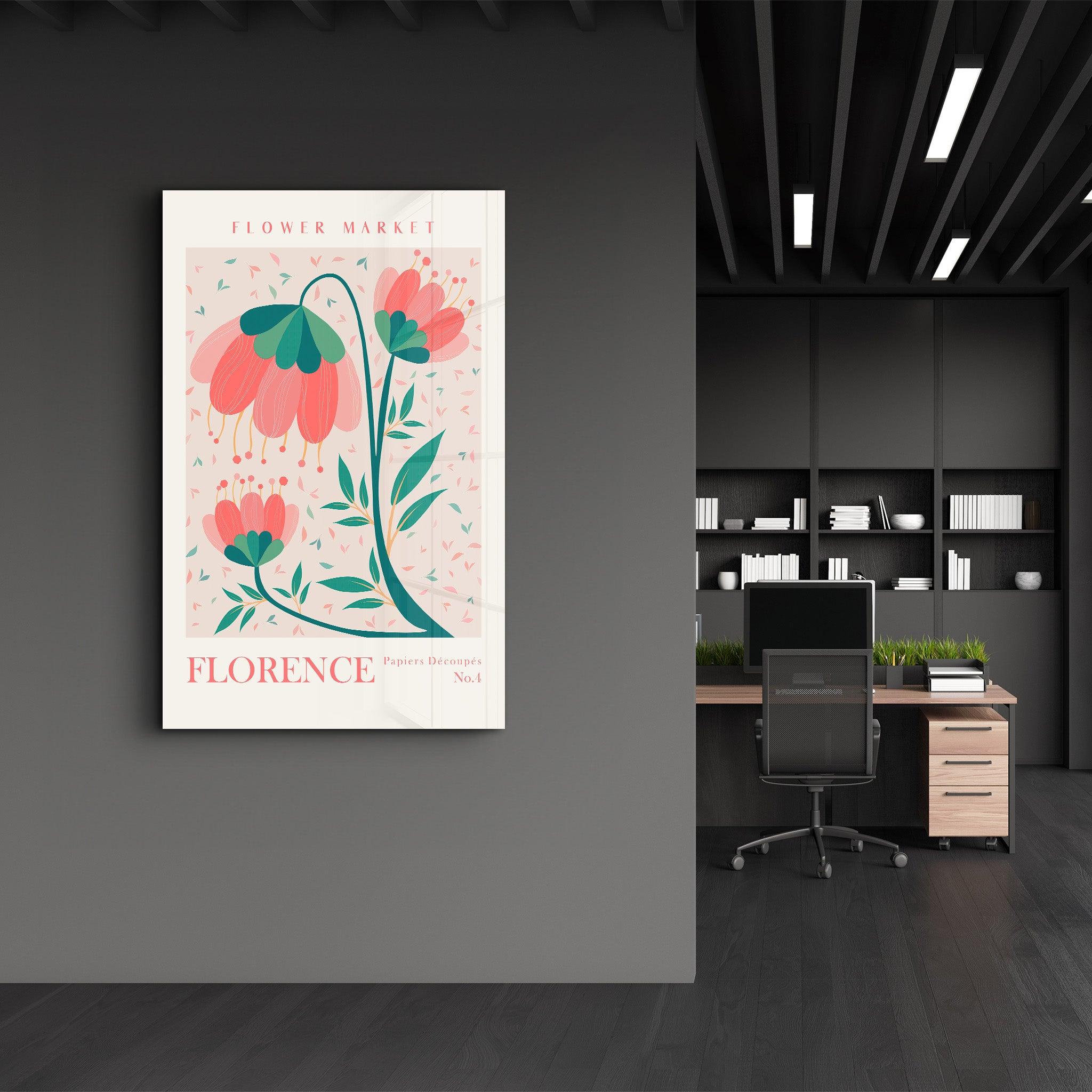 Flower Market No:4 Florence | Gallery Print Collection Glass Wall Art - Artdesigna