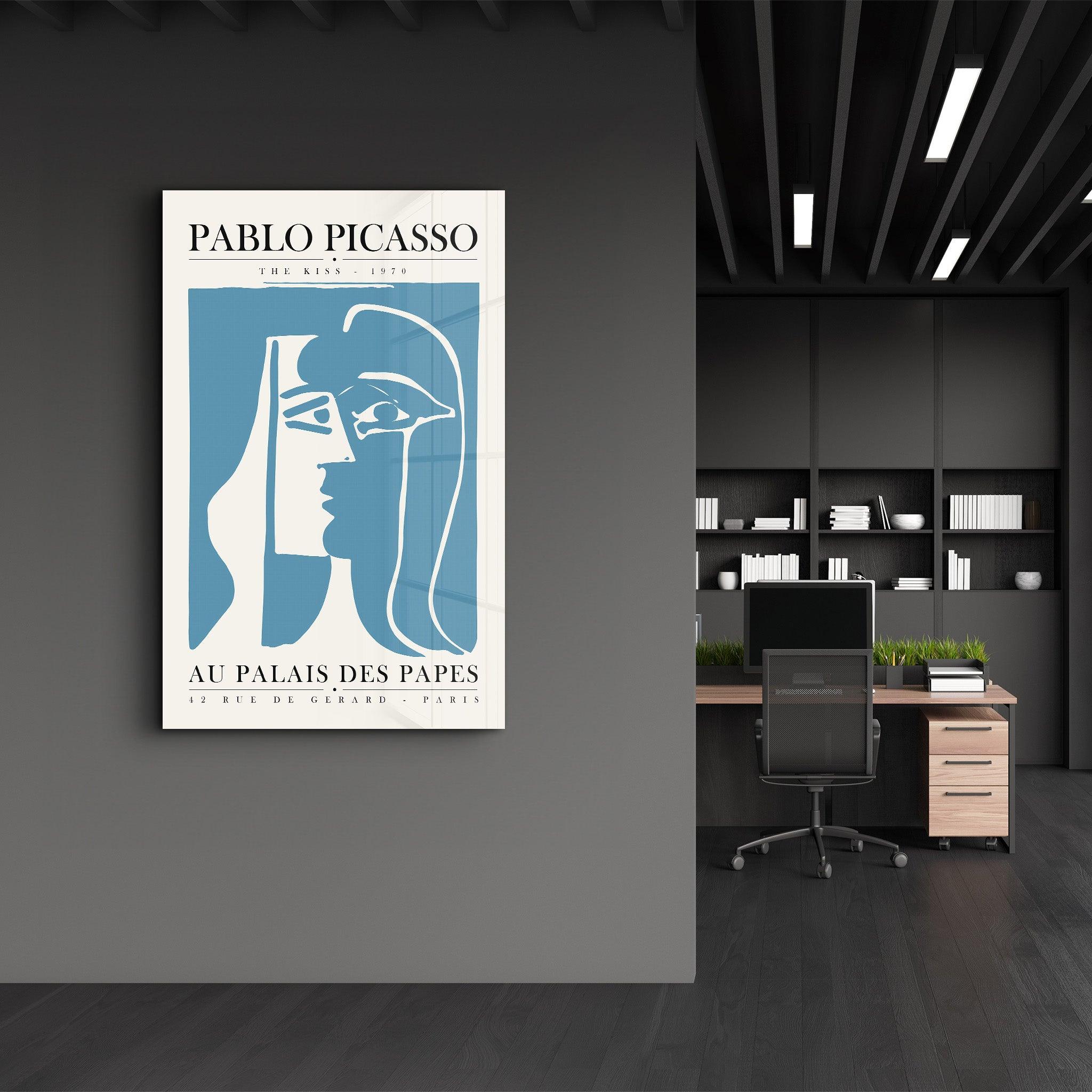 Pablo Picasso - The Kiss - 1970 | Gallery Print Collection Glass Wall Art - Artdesigna