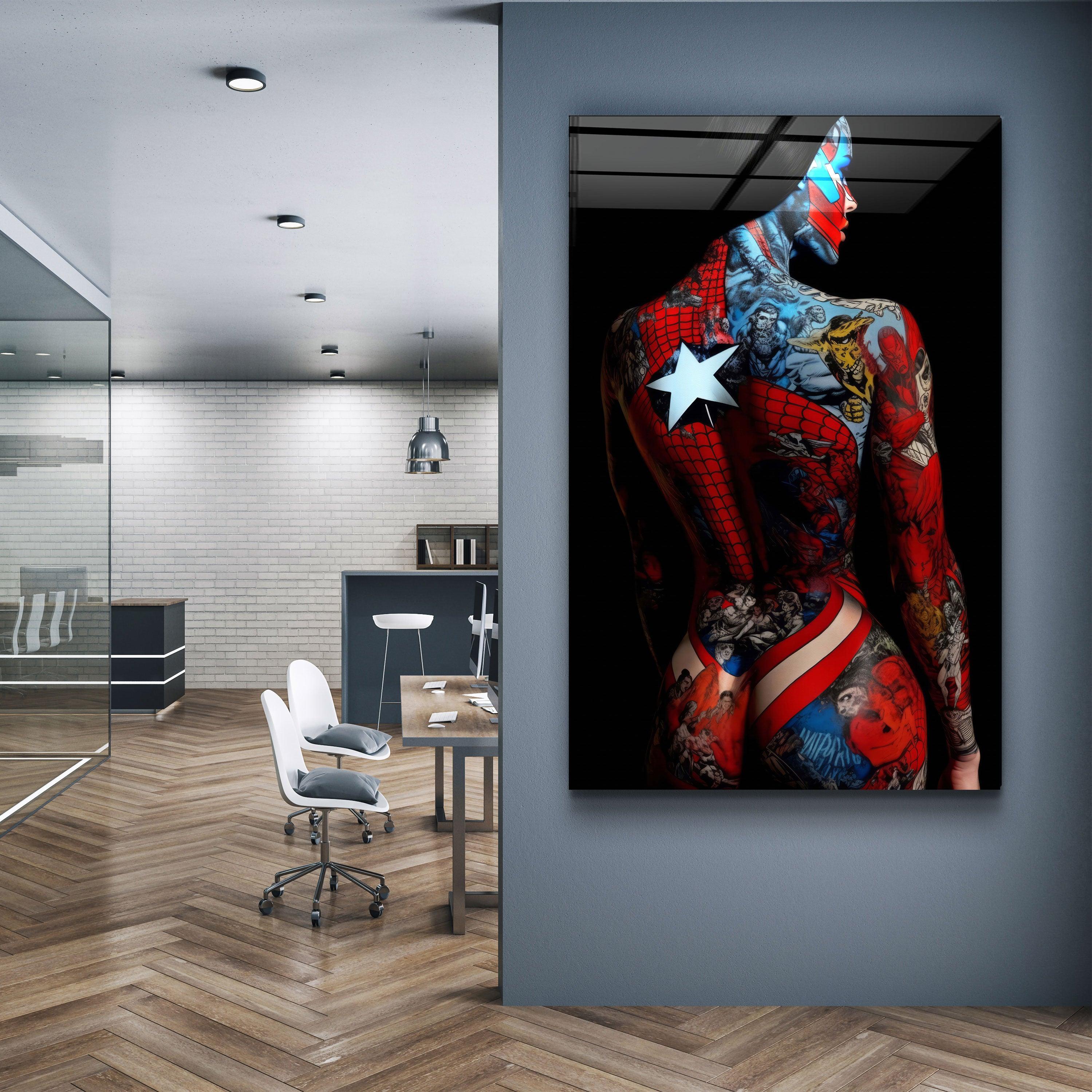 Tattooed Body 2 | Designers Collection Glass Wall Art - Artdesigna