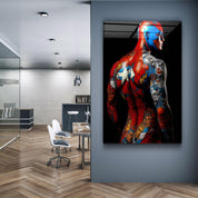 Tattooed Body 4 | Designers Collection Glass Wall Art - Artdesigna