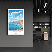 Saint-Tropez France-Travel Posters | Glass Wall Art - Artdesigna