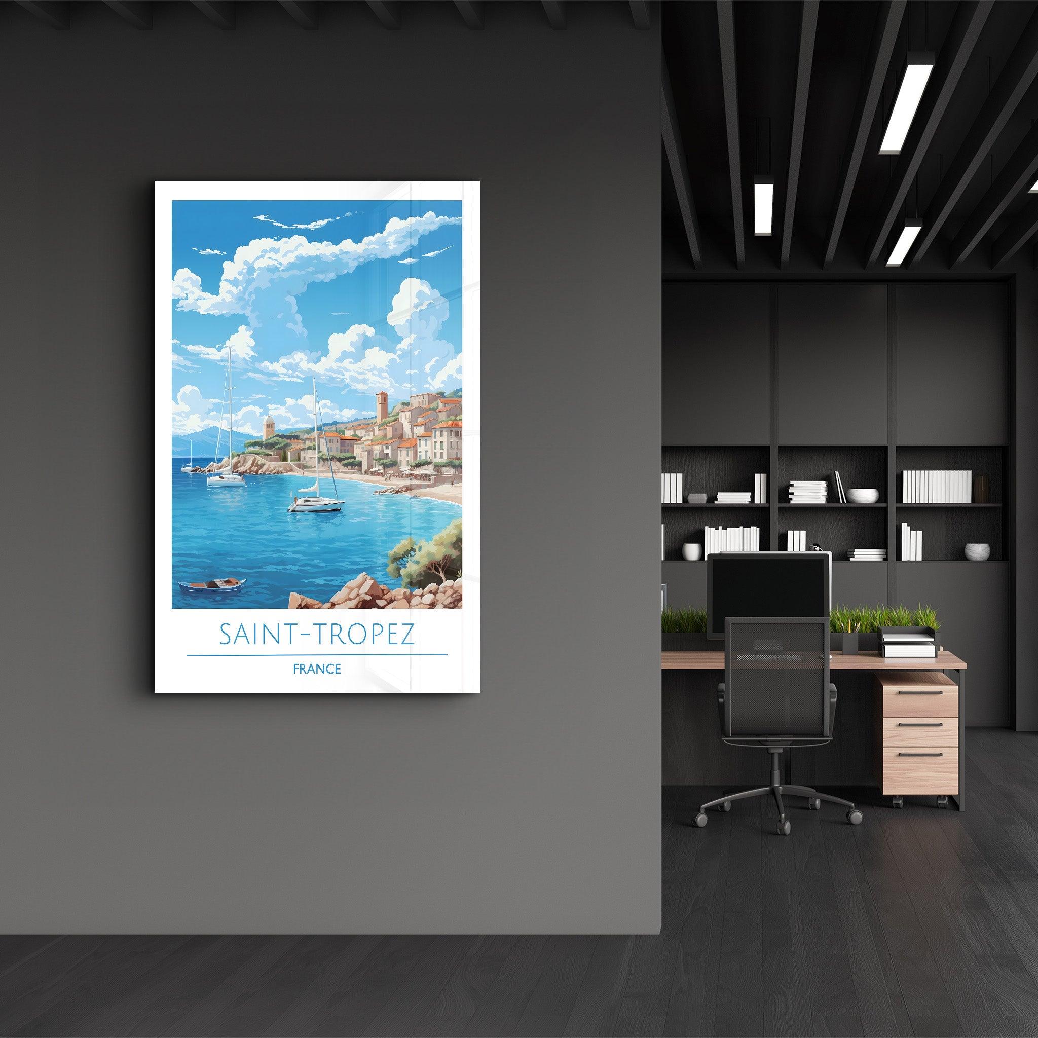 Saint-Tropez France-Travel Posters | Glass Wall Art - Artdesigna