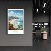 Malibu-California USA-Travel Posters | Glass Wall Art - Artdesigna