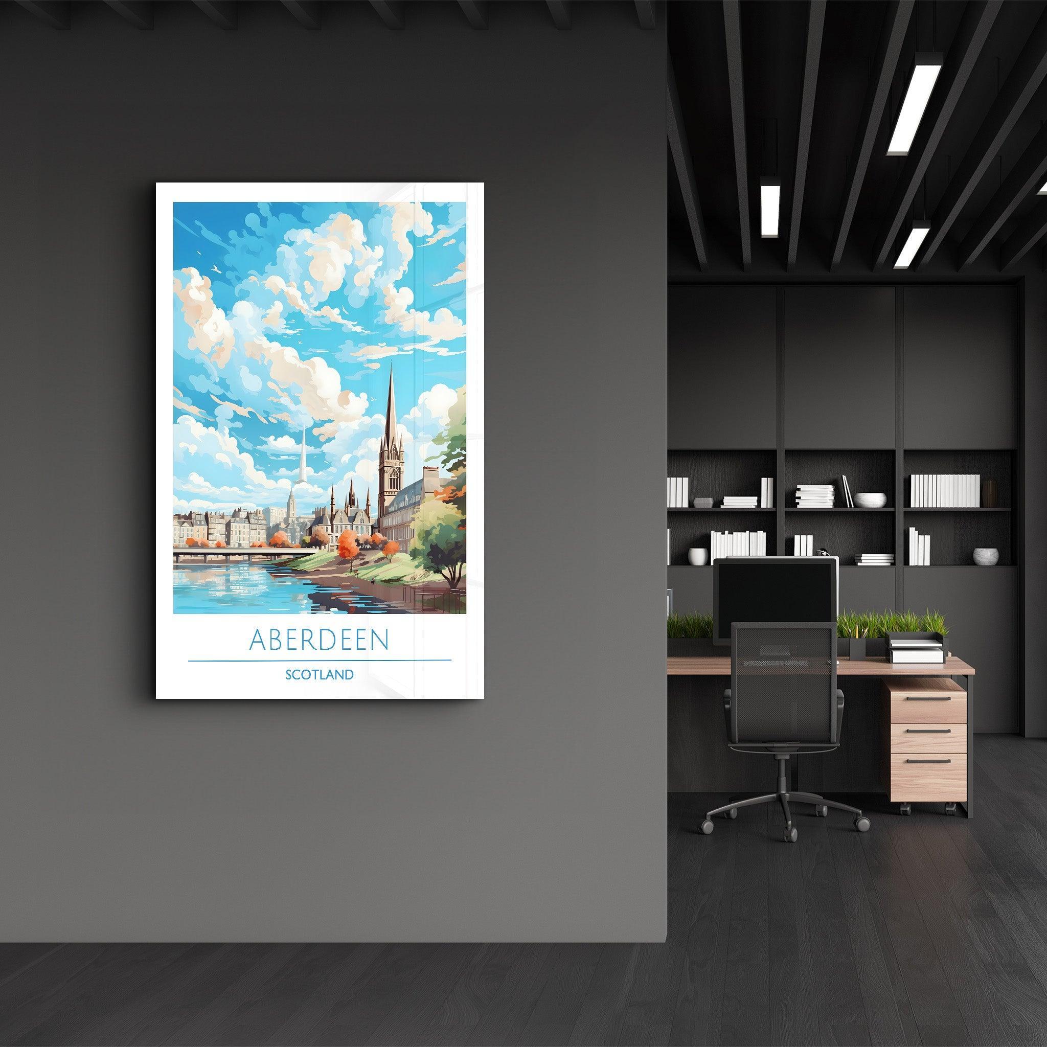 Aberdeen Scotland-Travel Posters | Glass Wall Art - Artdesigna