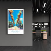 Los Angeles 2-California USA-Travel Posters | Glass Wall Art - Artdesigna