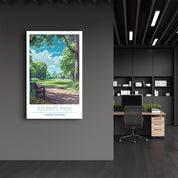 Regents Park-London England-Travel Posters | Glass Wall Art - Artdesigna