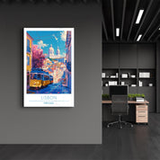 Lisbon Portugal-Travel Posters | Glass Wall Art - Artdesigna