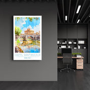 Castel Sant'Angelo-Rome Italy-Travel Posters | Glass Wall Art - Artdesigna