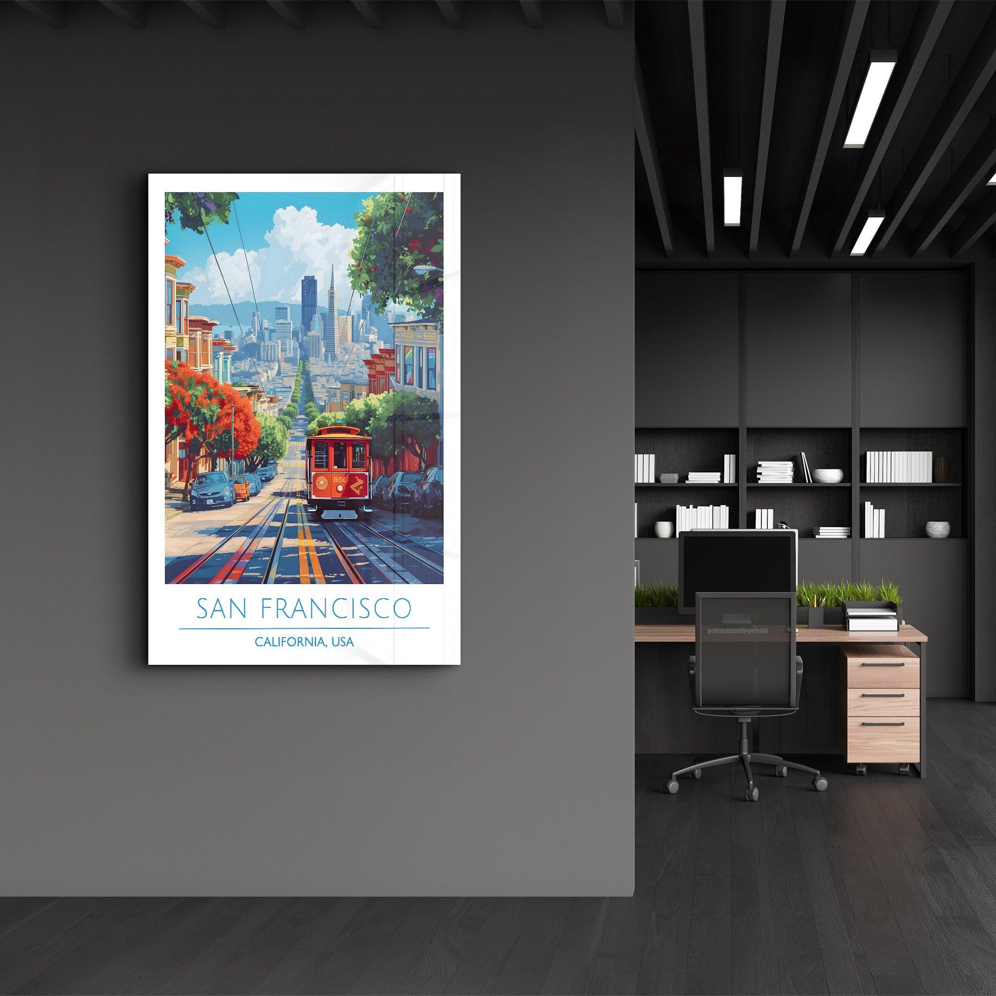 San Francisco 2-California USA-Travel Posters | Glass Wall Art - Artdesigna