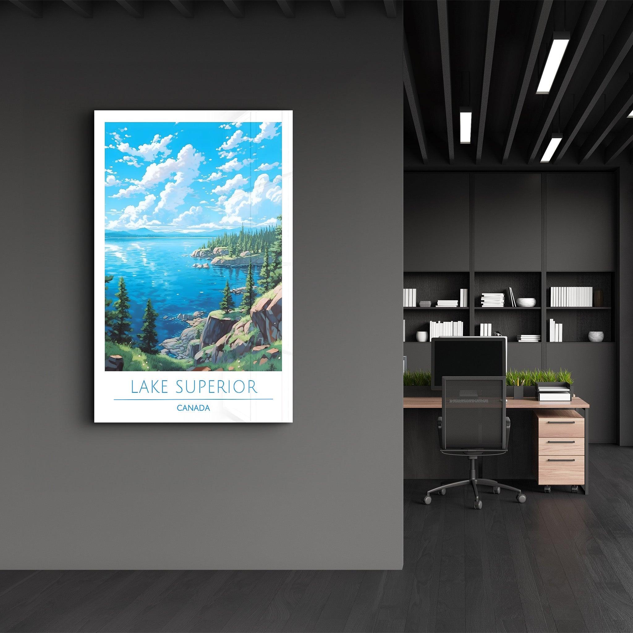 Lake Superior Canada-Travel Posters | Glass Wall Art - Artdesigna