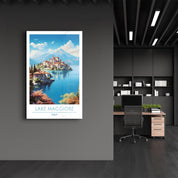 Lake Maggiore Italy-Travel Posters | Glass Wall Art - Artdesigna