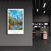 Central Park 2-New York USA-Travel Posters | Glass Wall Art - Artdesigna